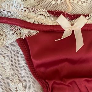 Red silky lace panty